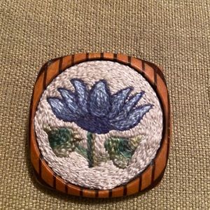 Hand Embroidered Flower Brooch
